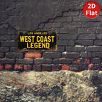 Vintage Style Metal Los Angeles License Plate, West Coast Legend Sign