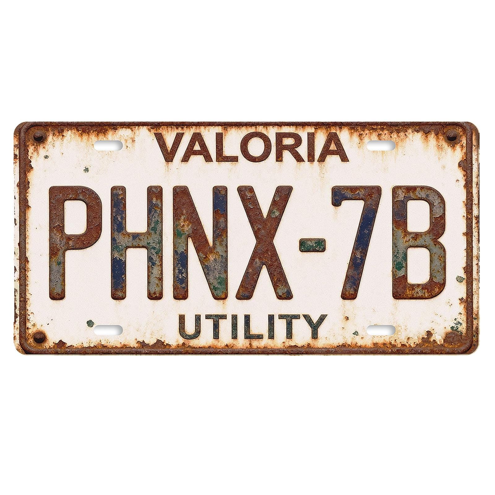 Rustic License Plate Wall Decor, VALORIA PHNX-7B Utility Sign