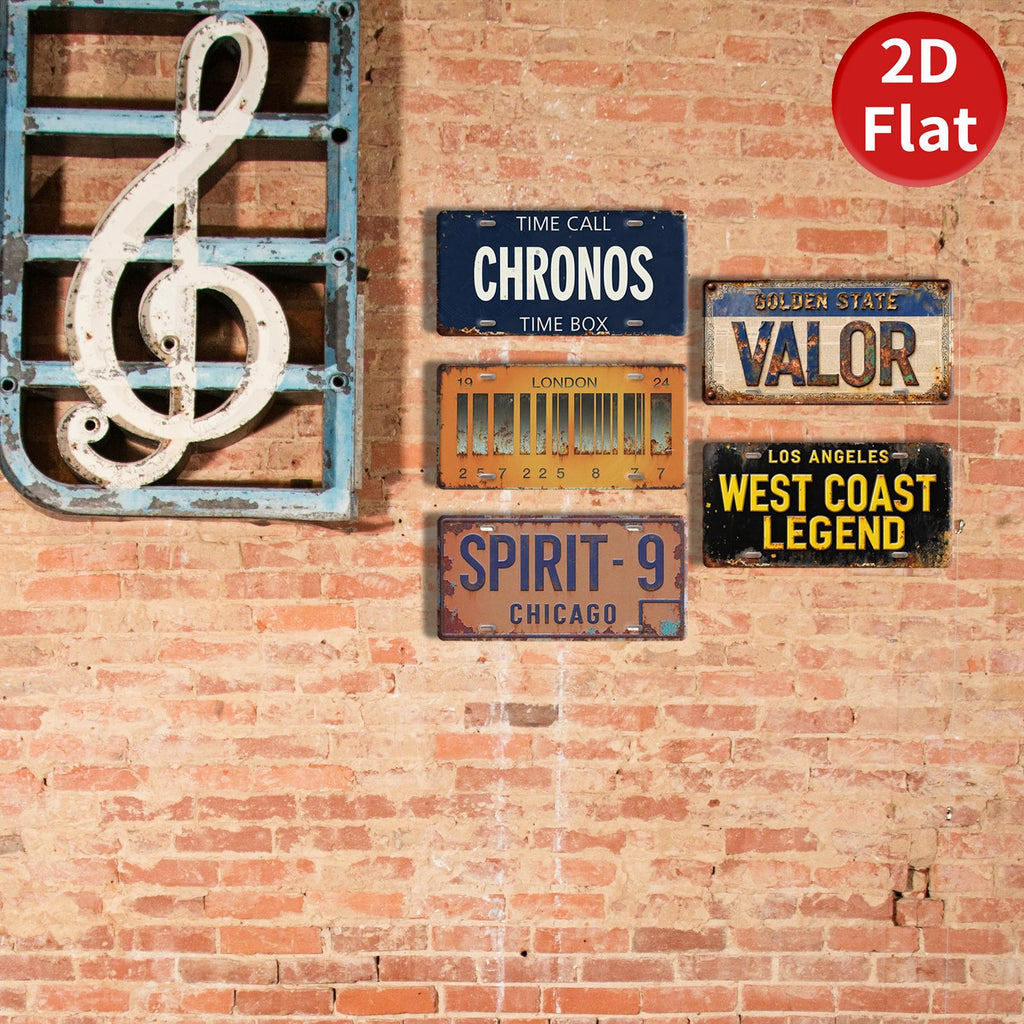 Retro License Plate Style Metal Tin Sign, Garage Wall Decor