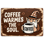 Vintage Elf Kaffee Metallschild | Rustikale Café Küchen Deko
