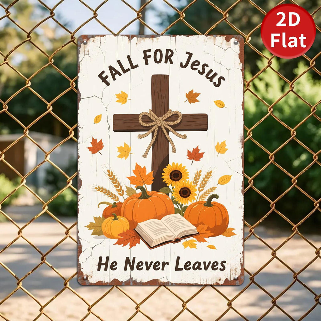 Vintage Herbst-Glaube-Metallschild | Religiöse Thanksgiving-Dekoration