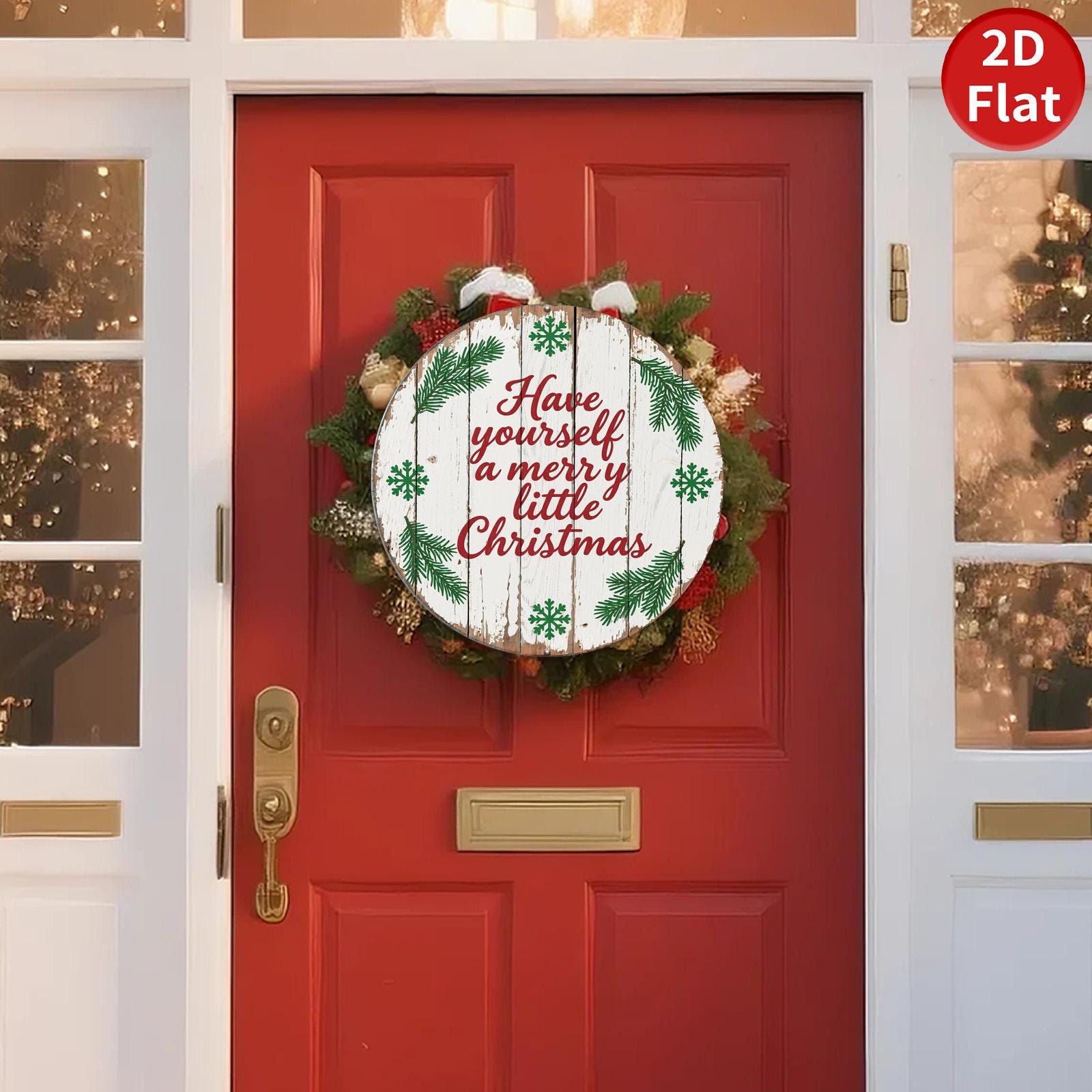 Rustic Christmas Sign: Green Snowflake Holiday Decor, Metal Wall Art