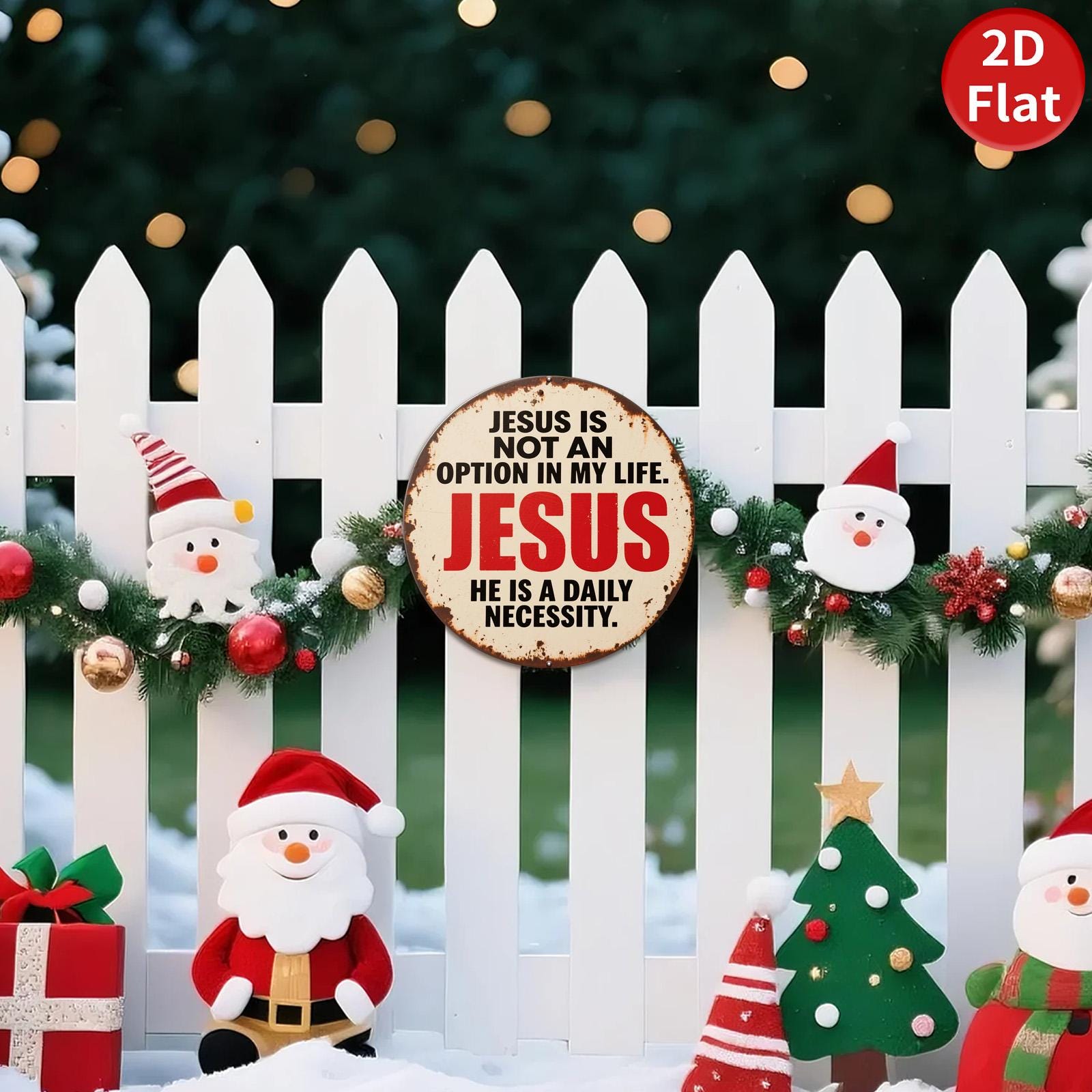 Vintage Jesus Metal Sign: Religious Wall Art Decor, 8x8 Inch