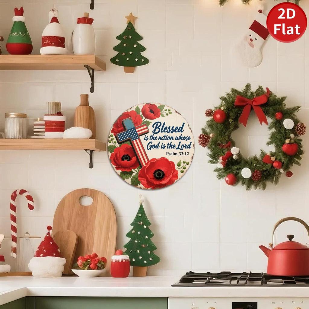 Patriotic Poppy American Flag Coaster Set: Religious Home Decor