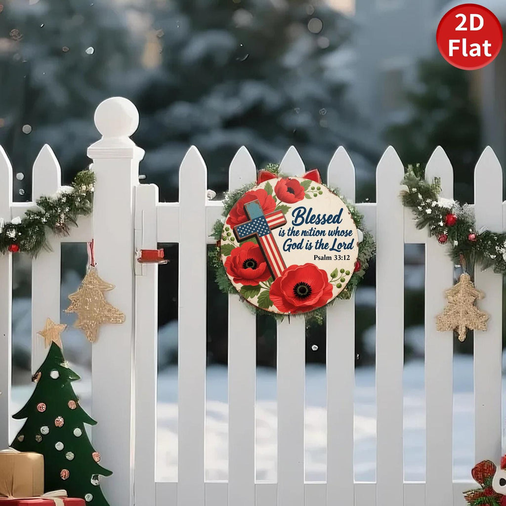 Patriotic Poppy American Flag Coaster Set: Religious Home Decor