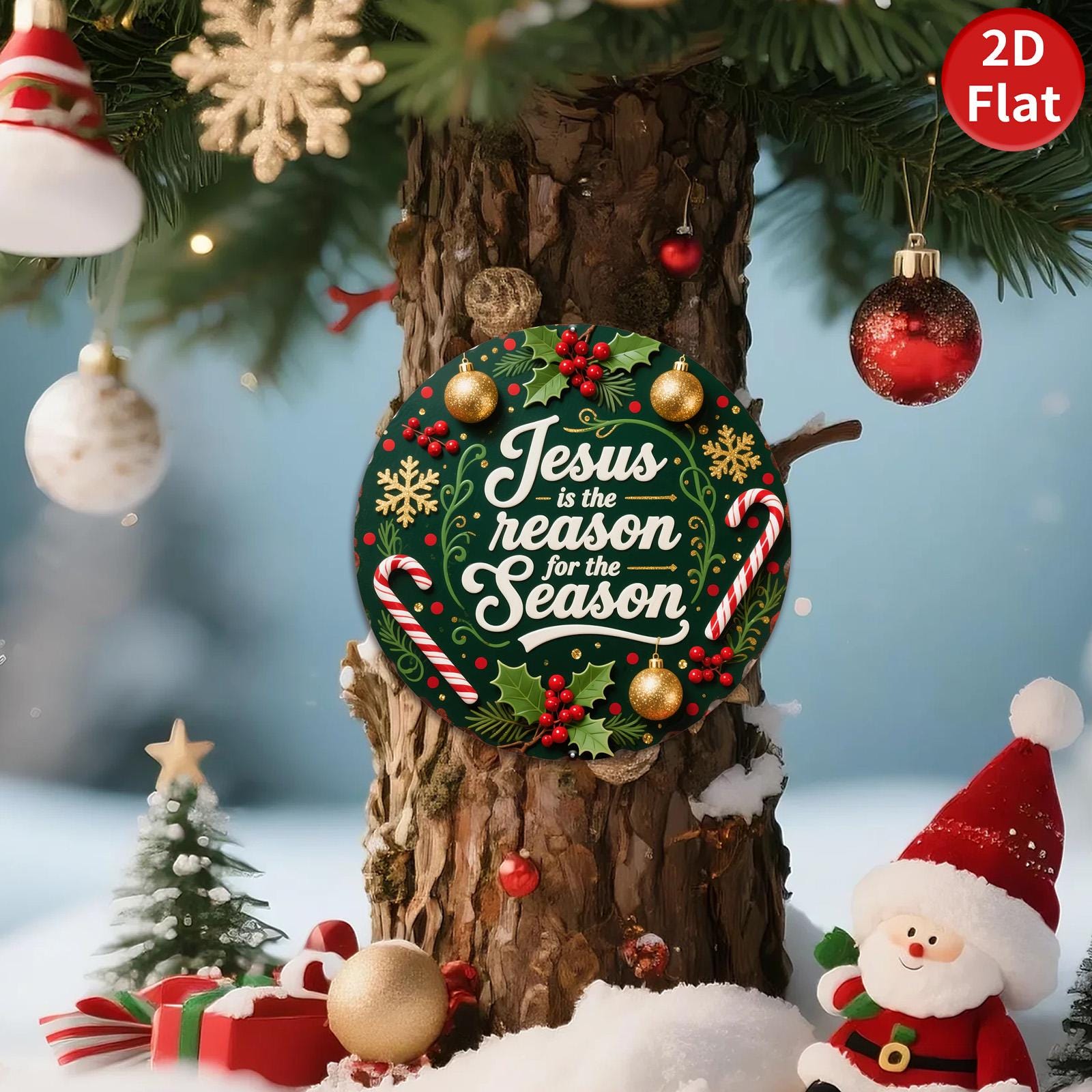 Jesus Reason for Season Christmas Ornament: Religious Holiday Decor