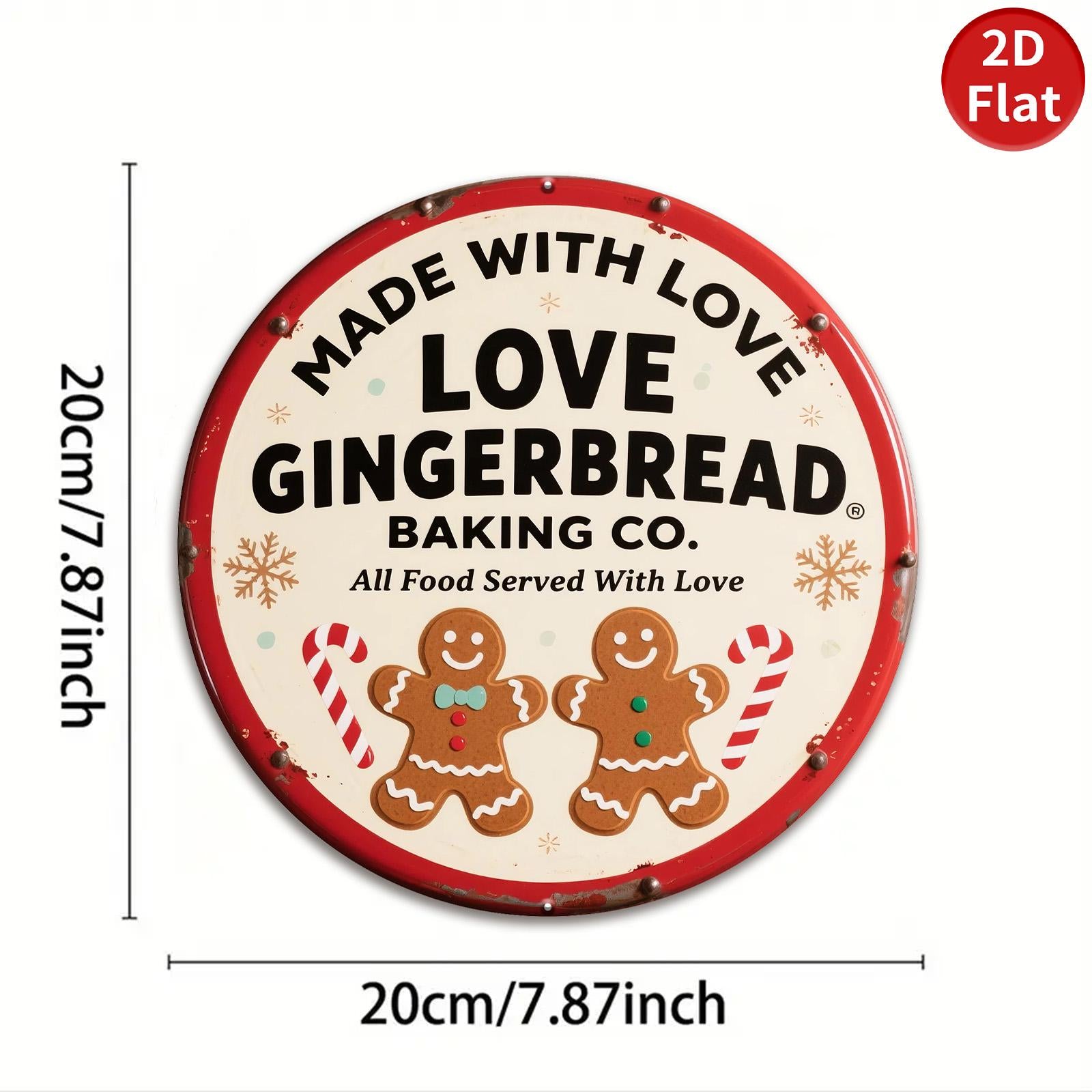 Gingerbread Baking Co. Metal Sign: Vintage Kitchen Wall Decor