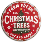 Panneau métallique Arbre de Noël frais de la ferme | Décoration de Noël vintage