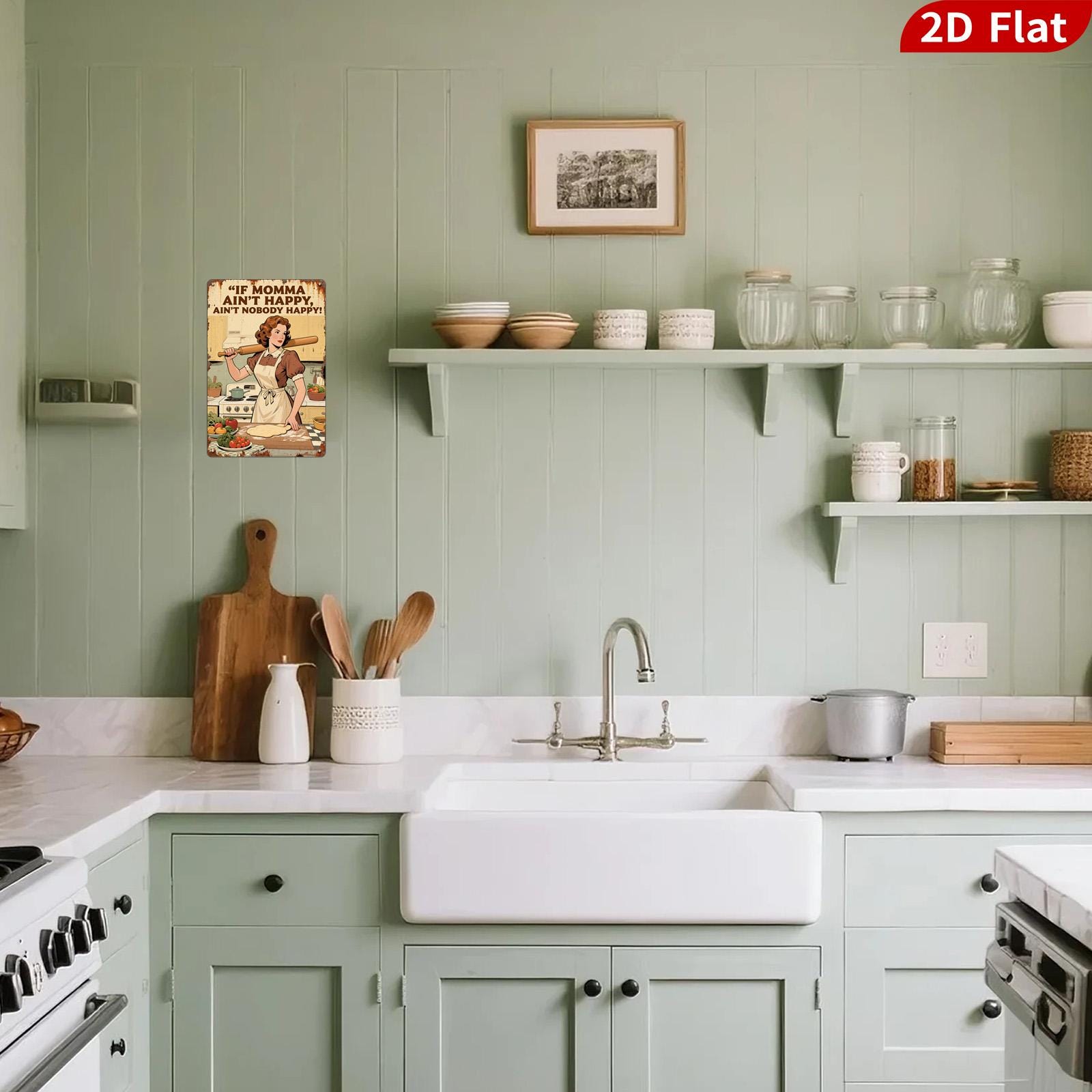 Retro Metal Kitchen Sign: If Momma Ain't Happy - Vintage Style Wall Decor