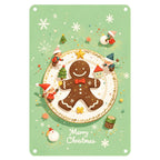 Plaque métallique de Noël en pain d'épices | Décoration de cuisine festive pour les fêtes