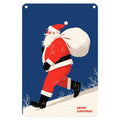 Vintage Santa Claus Metal Sign: Durable Holiday Wall Art
