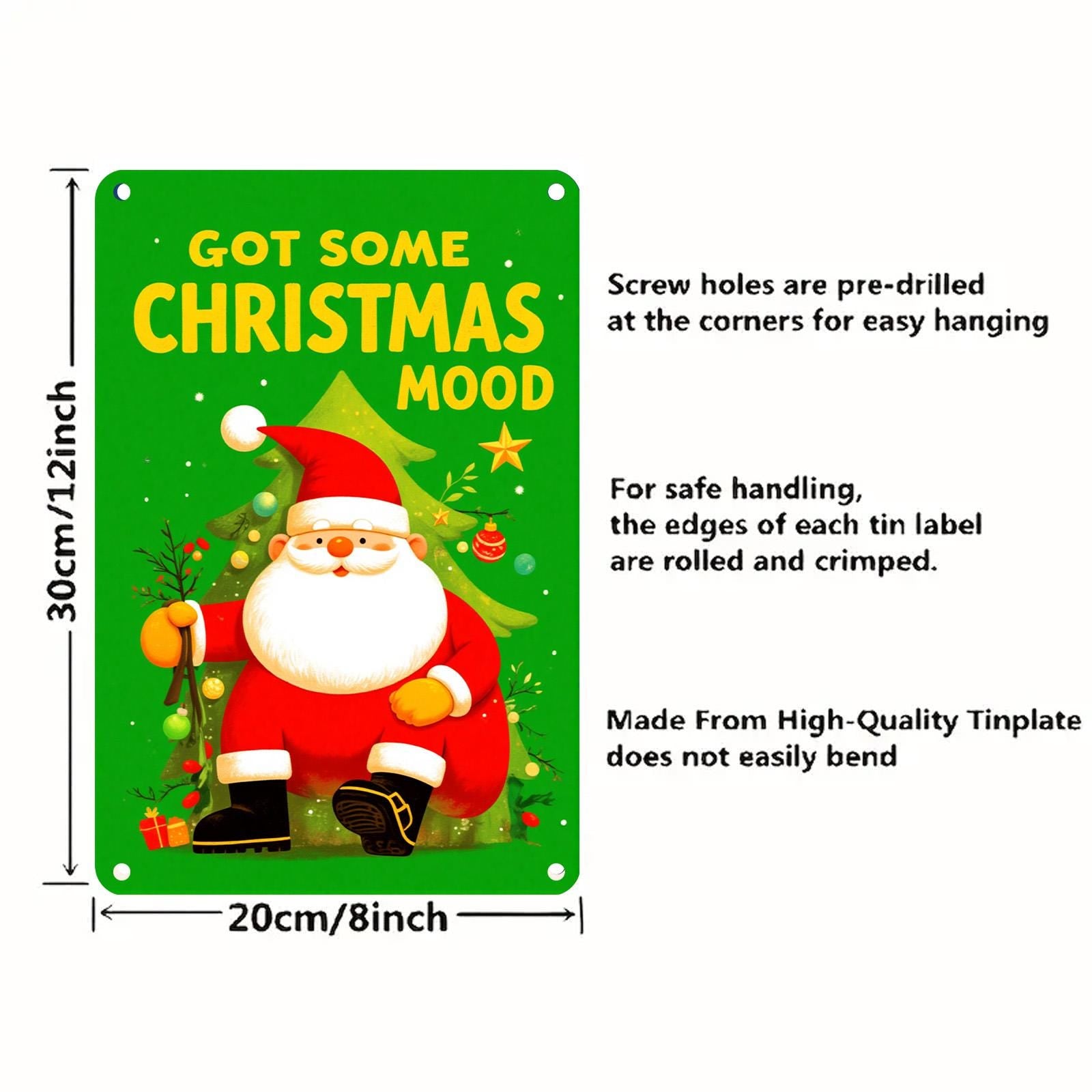 Santa Claus Metal Wall Art: Festive Christmas Holiday Decor