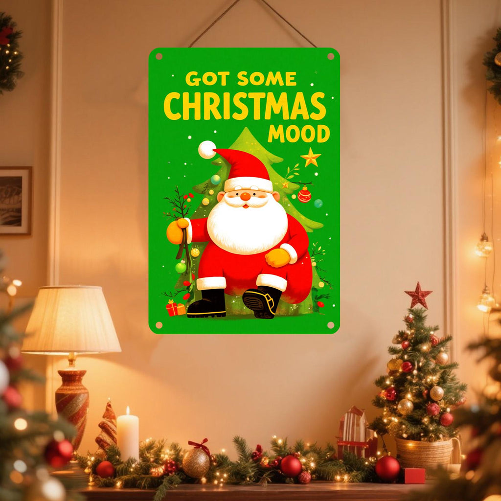 Santa Claus Metal Wall Art: Festive Christmas Holiday Decor