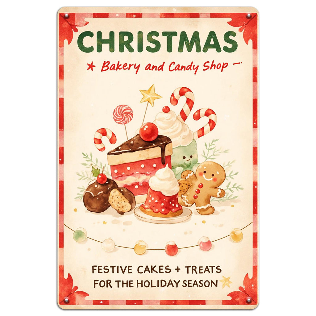 Vintage Santa Claus Bar Sign: Festive Christmas Metal Wall Art