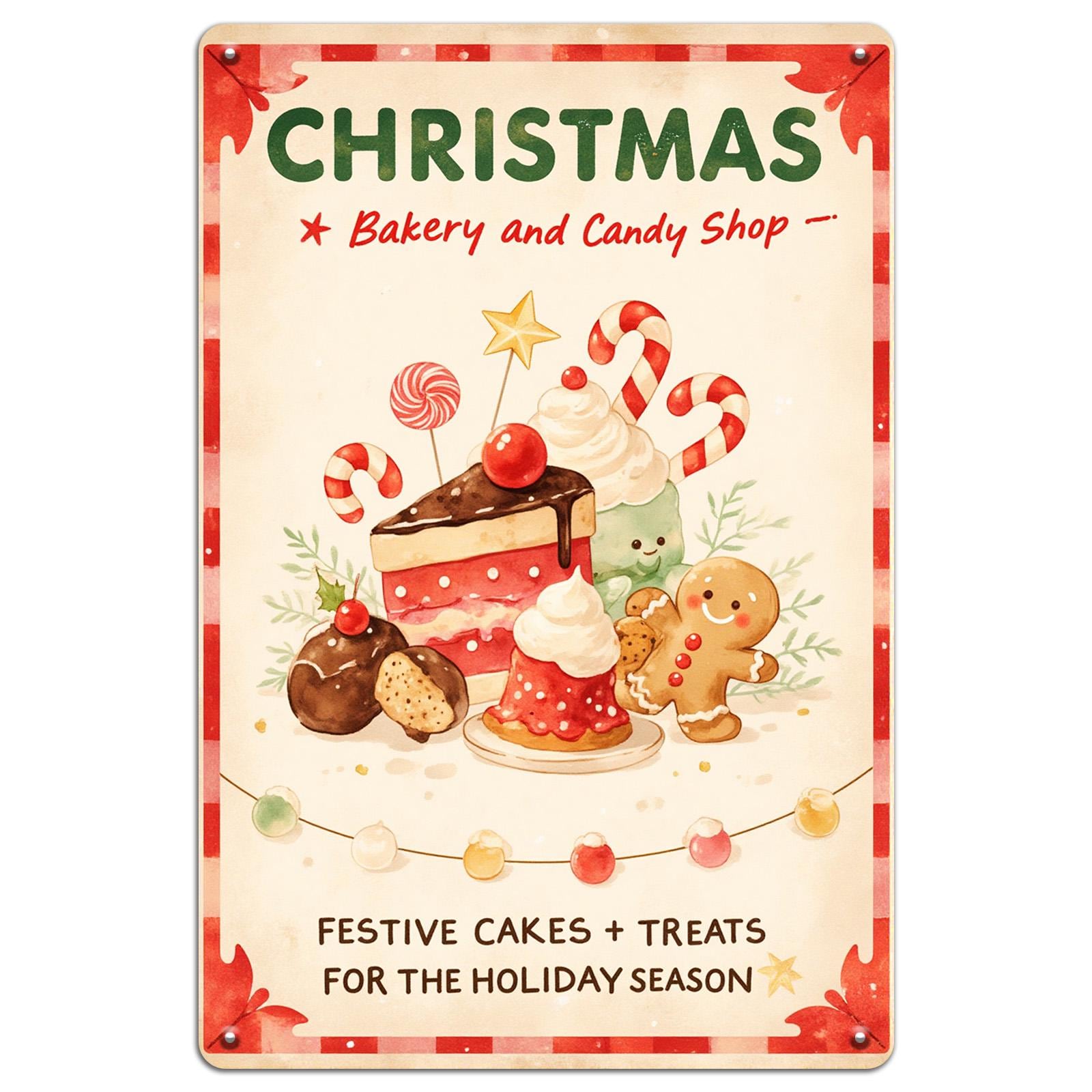 Vintage Santa Claus Bar Sign: Festive Christmas Metal Wall Art