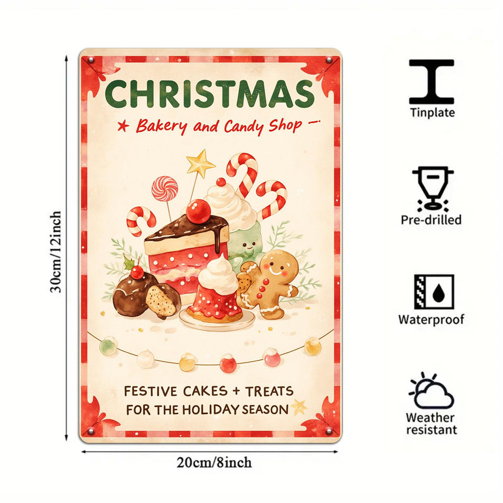 Vintage Santa Claus Bar Sign: Festive Christmas Metal Wall Art