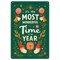 Pancarte métallique de Noël rustique | Décoration murale festive pour les fêtes