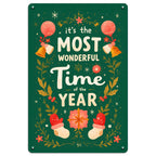 Pancarte métallique de Noël rustique | Décoration murale festive pour les fêtes