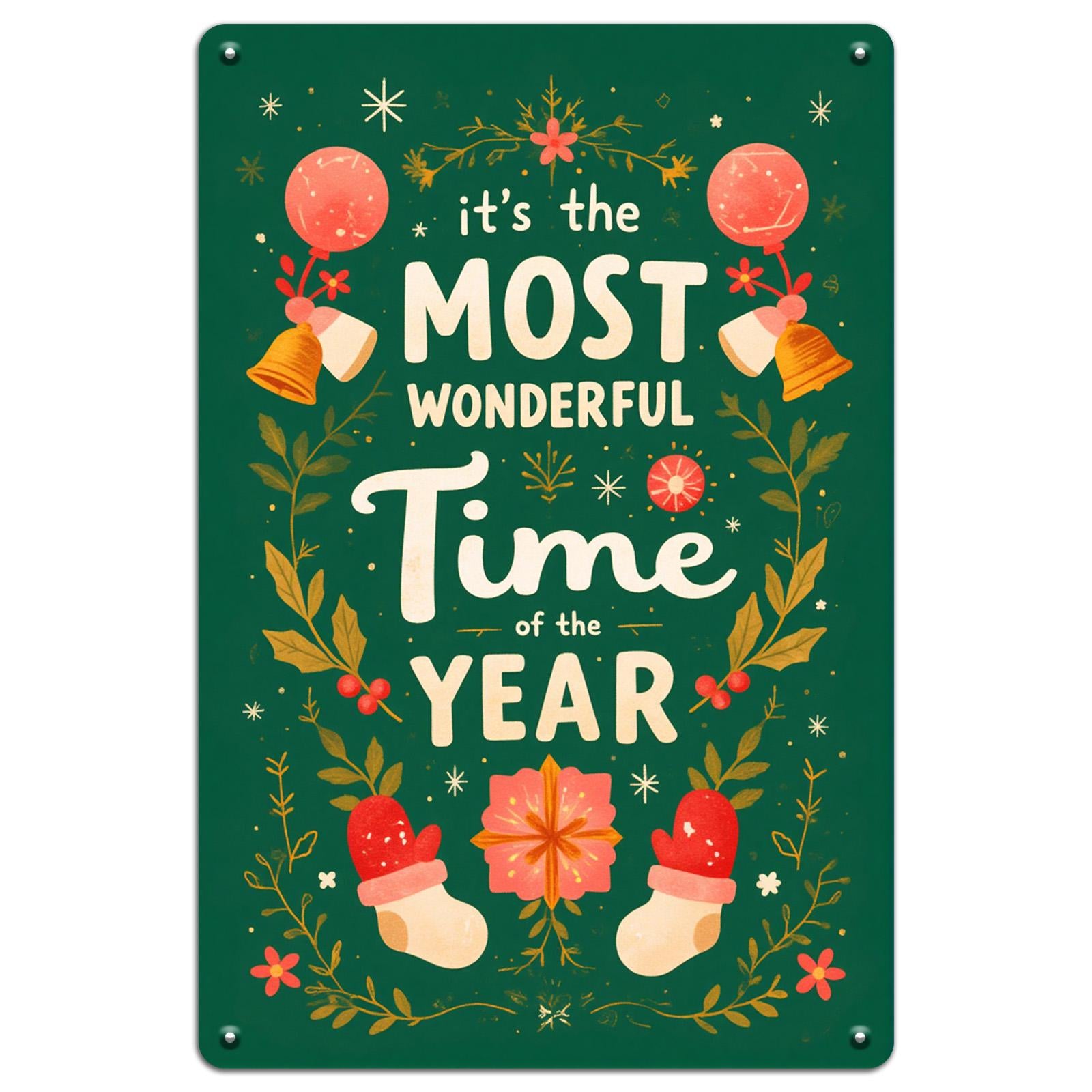 Rustic Christmas Metal Sign: Festive Holiday Wall Decor