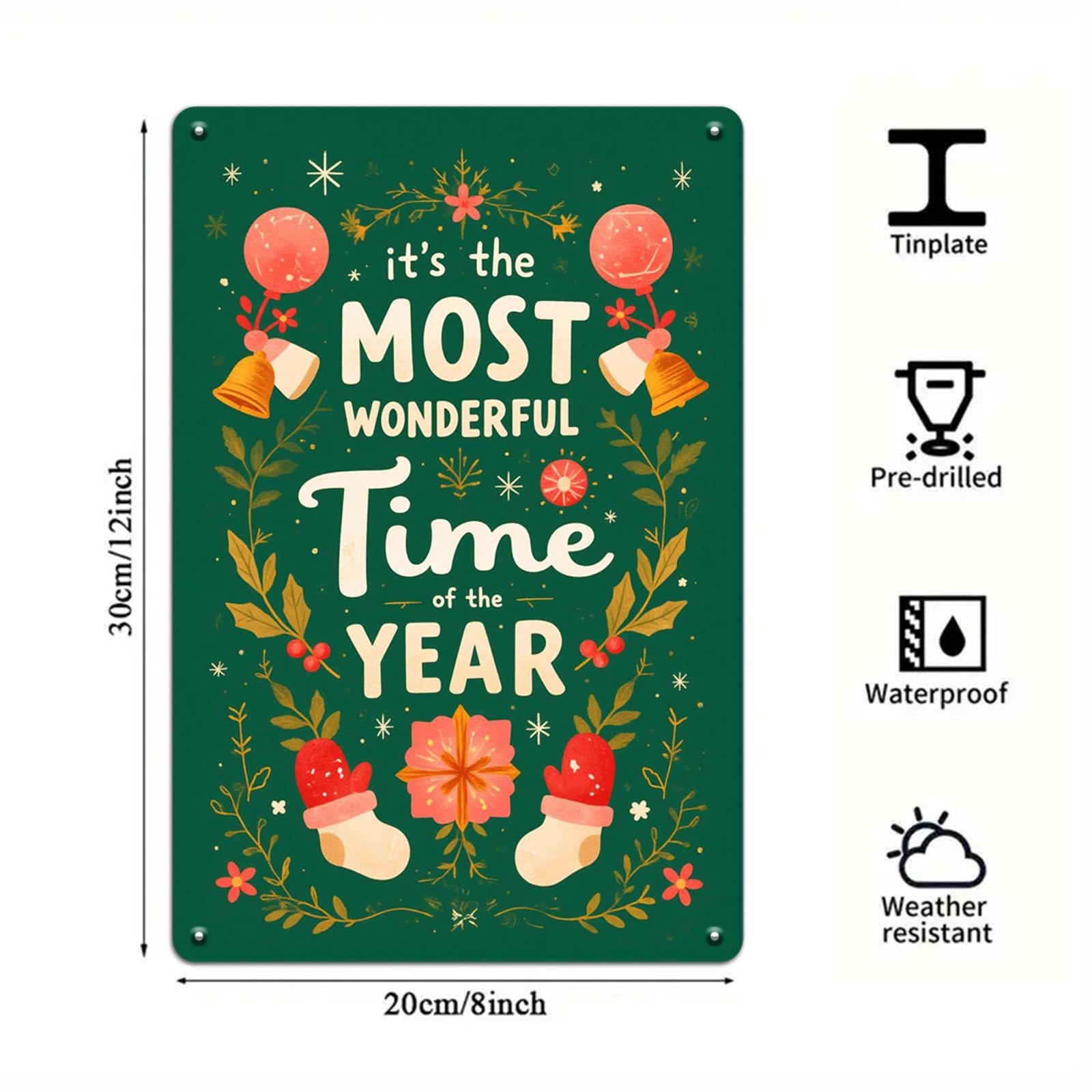 Rustic Christmas Metal Sign: Festive Holiday Wall Decor