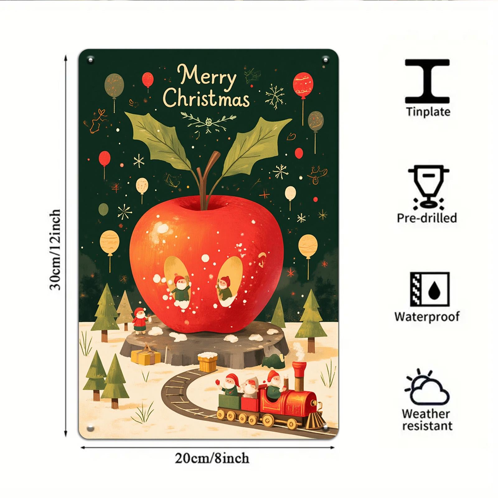 Christmas Elf Metal Sign: Vintage Santa Train Decor