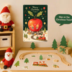 Plaque Métal Lutin de Noël | Décoration Vintage Train Père Noël