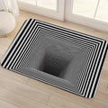 3D Hole Optical Illusion Floor Mat – Geometric Entryway Rug