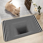 3D-Loch-Optische-Täuschung-Fußmatte | Geometrischer Eingangs-Teppich