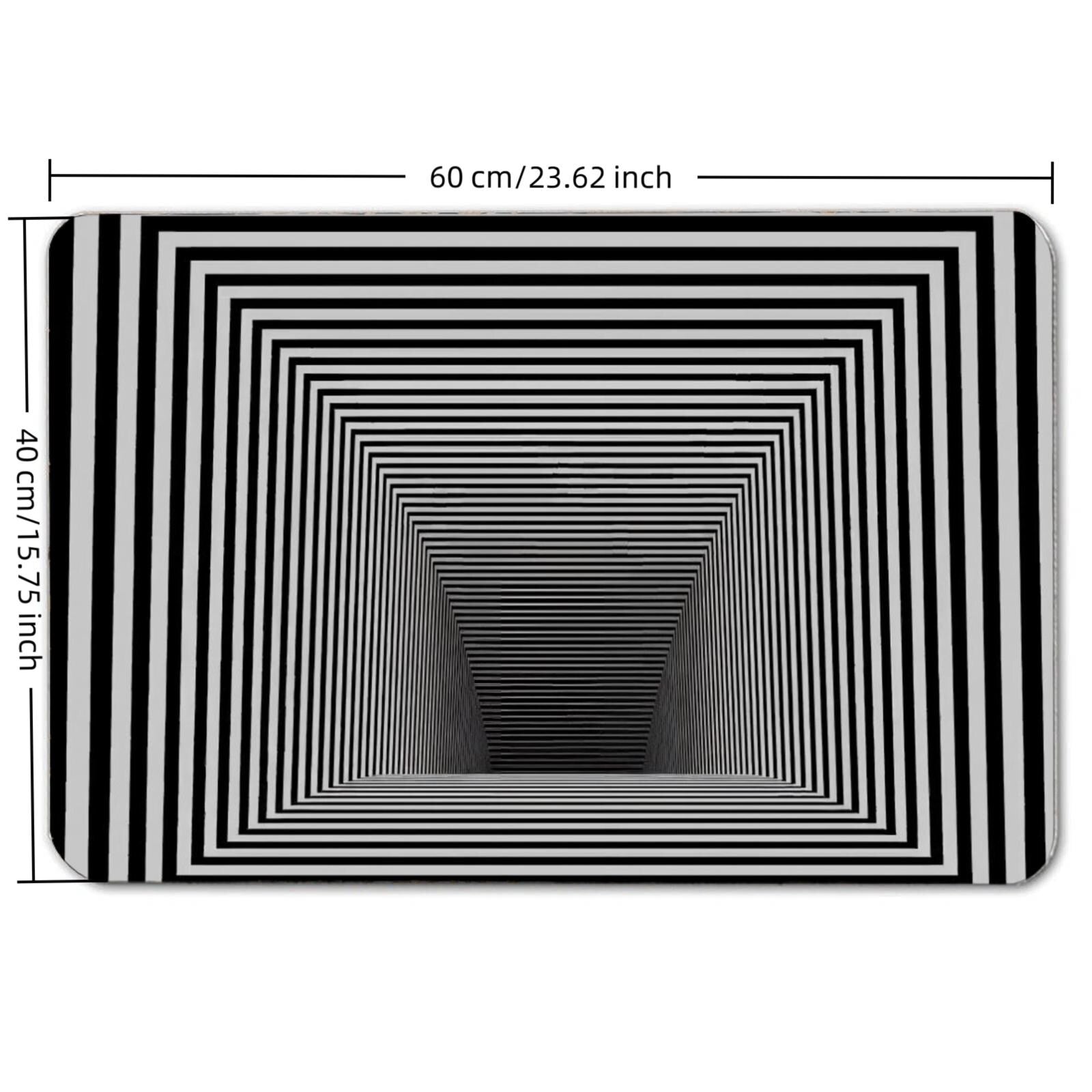 3D Hole Optical Illusion Floor Mat – Geometric Entryway Rug