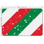 Tapis de sol Noël Rayures Bonbon | Tapis de Noël rouge et vert, antidérapant