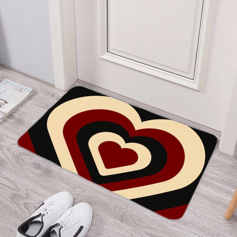 Retro Layered Heart Floor Mat – Non-Slip Diatom Mud Rug