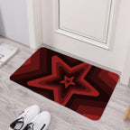Retro Roter Stern Optische Illusion Fußmatte | Rutschfeste geometrische Türmatte