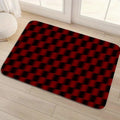 Red Black Checkered Floor Mat – Modern Optical Illusion Doormat (60x40 cm)