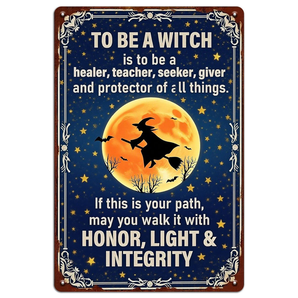 Witch Metal Sign: Gothic Pagan Full Moon Wall Art