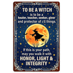 Witch Metal Sign: Gothic Pagan Full Moon Wall Art