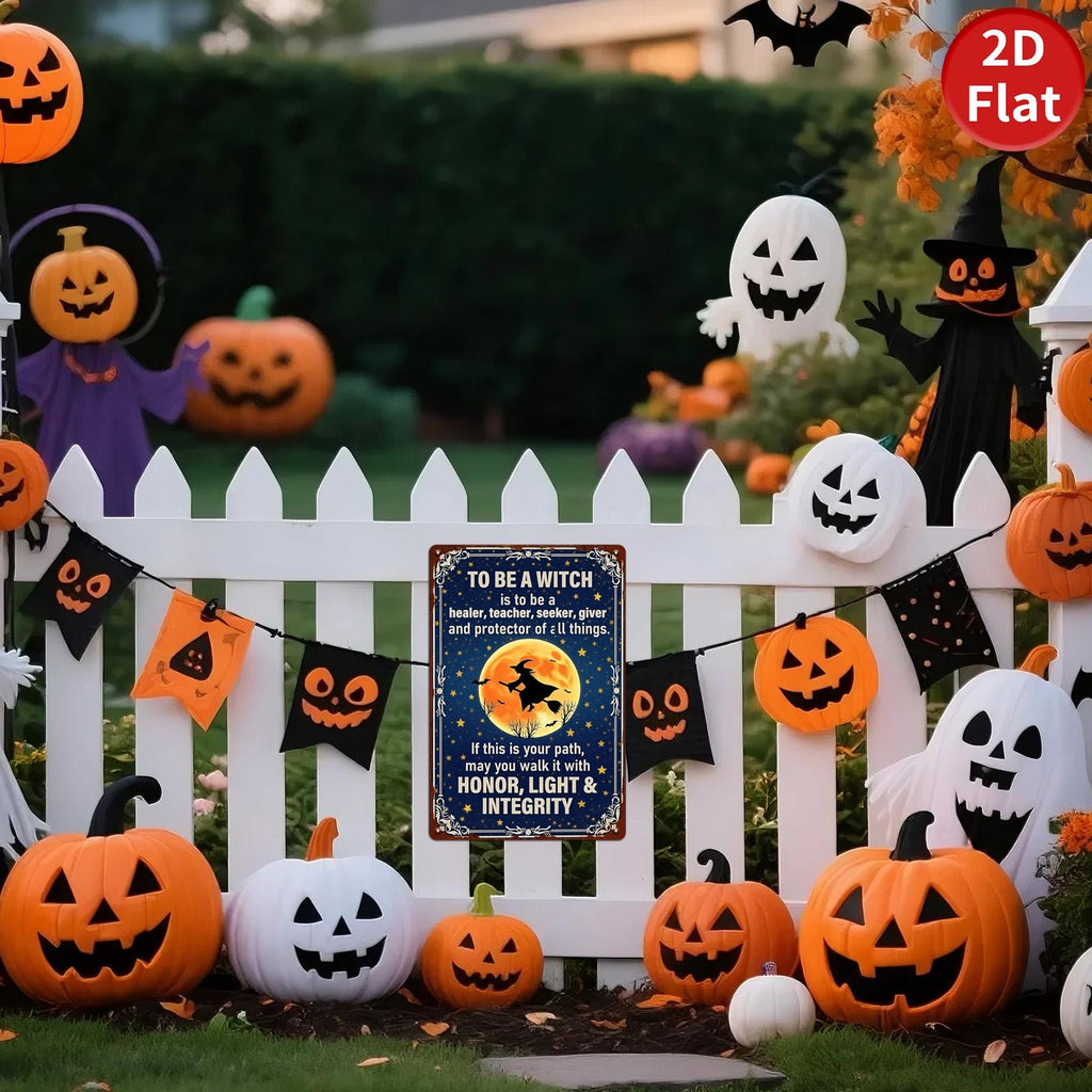 Witch Metal Sign: Gothic Pagan Full Moon Wall Art