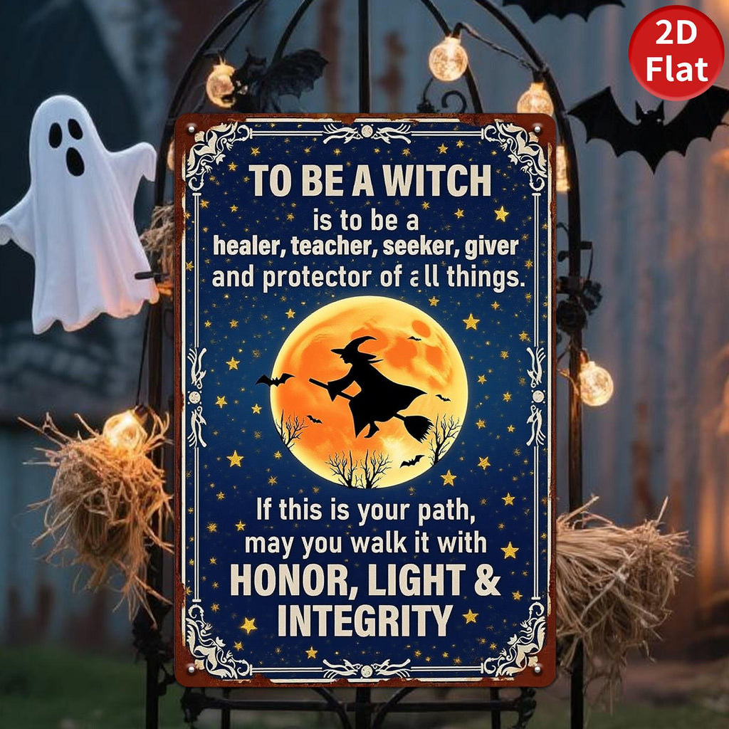 Witch Metal Sign: Gothic Pagan Full Moon Wall Art