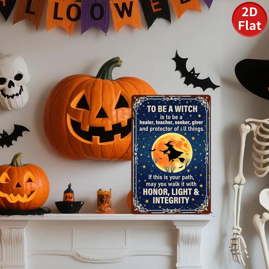 Witch Metal Sign: Gothic Pagan Full Moon Wall Art