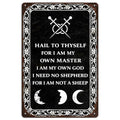 Occult Metal Sign: Gothic Pagan Moon Phases Wall Art