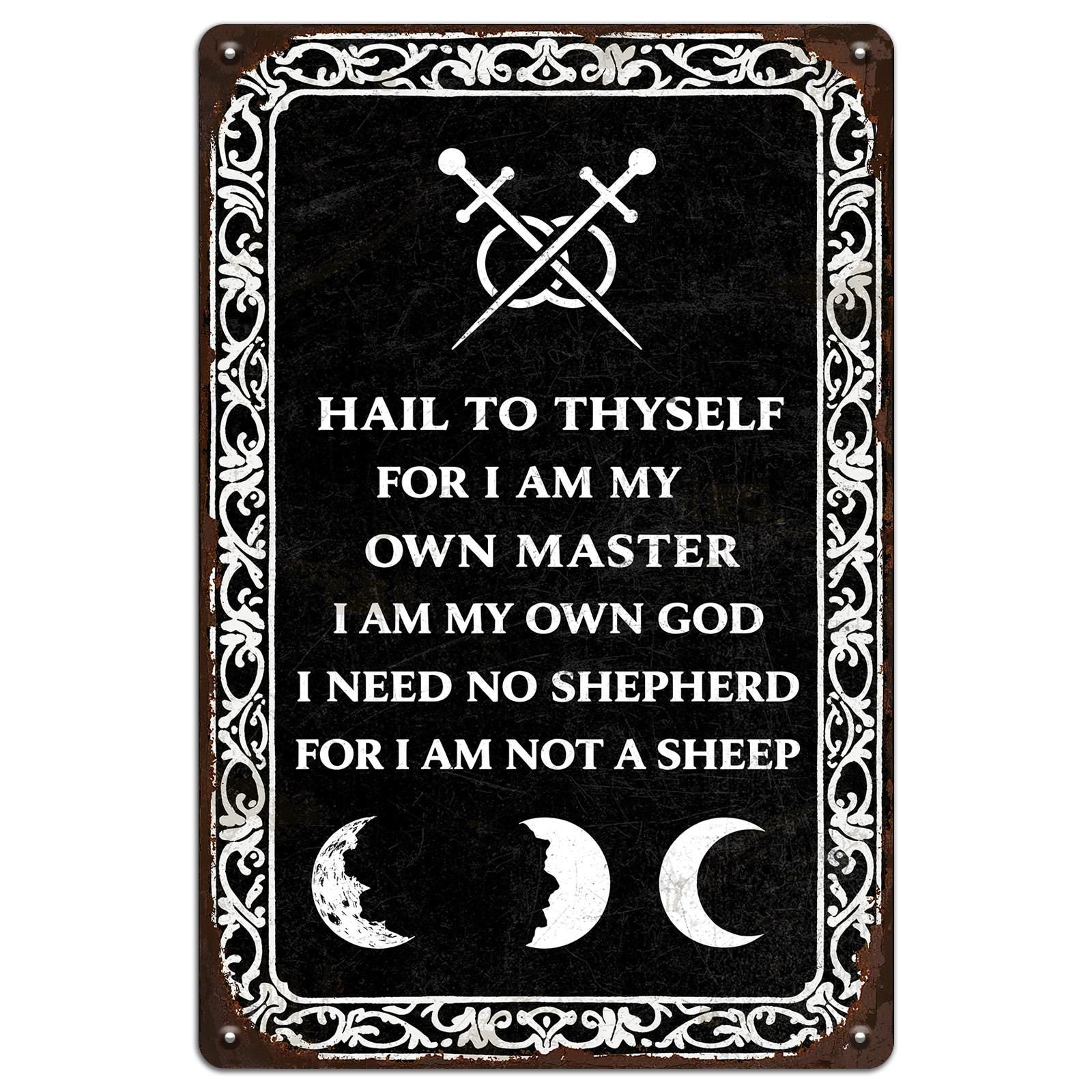 Occult Metal Sign: Gothic Pagan Moon Phases Wall Art
