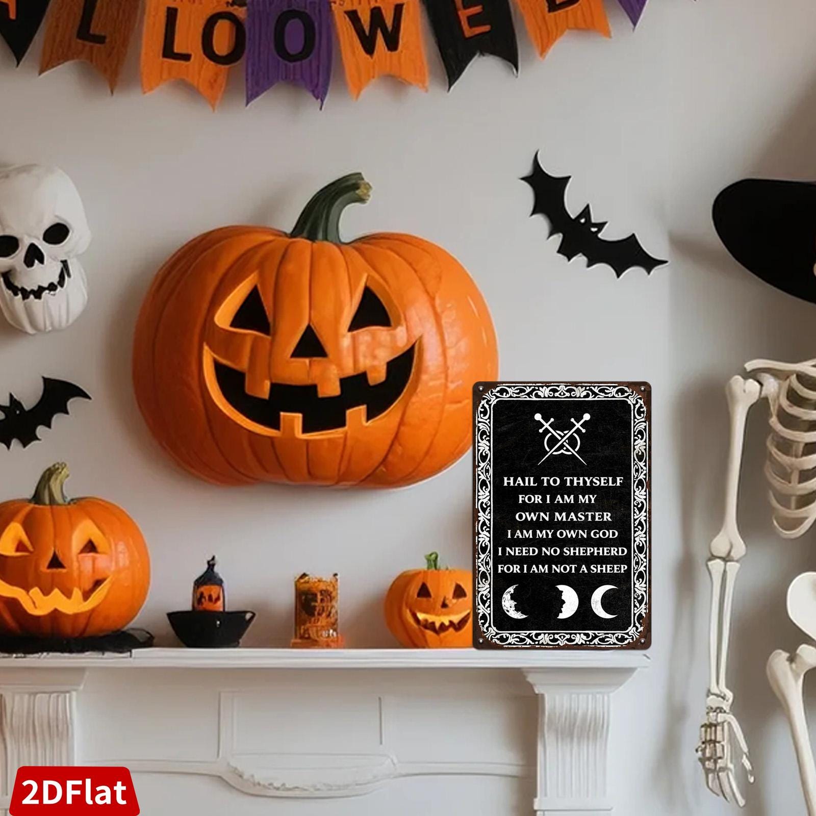 Occult Metal Sign: Gothic Pagan Moon Phases Wall Art