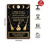 Wicca Moon Phases Metal Sign: Witchy Pagan Home Decor