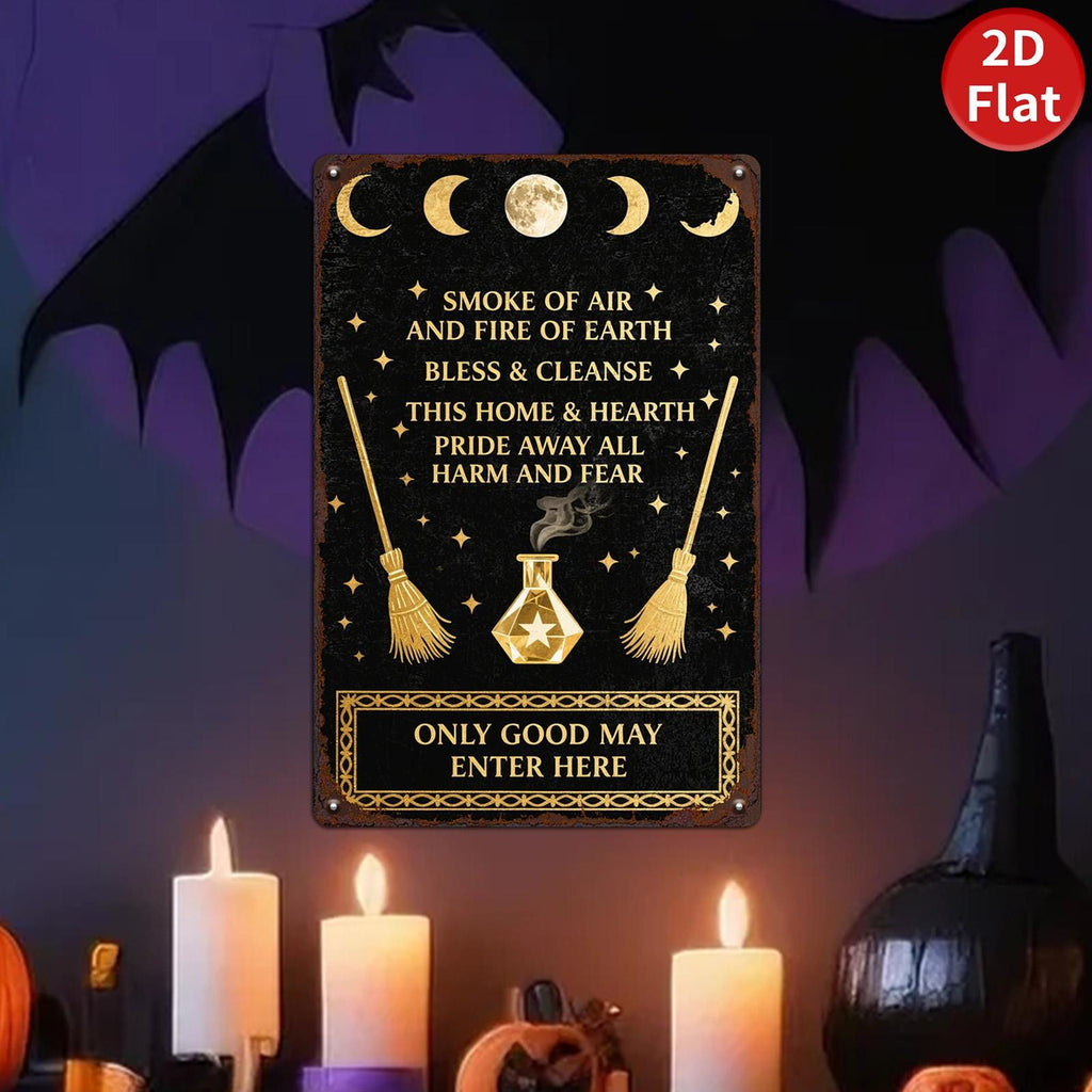 Wicca Moon Phases Metal Sign: Witchy Pagan Home Decor