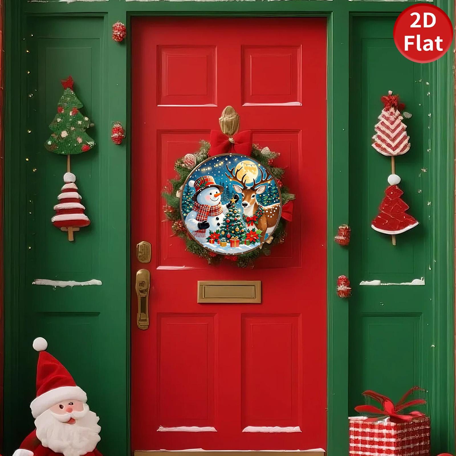 Vintage Christmas Metal Wall Art: Snowman & Deer Holiday Decor