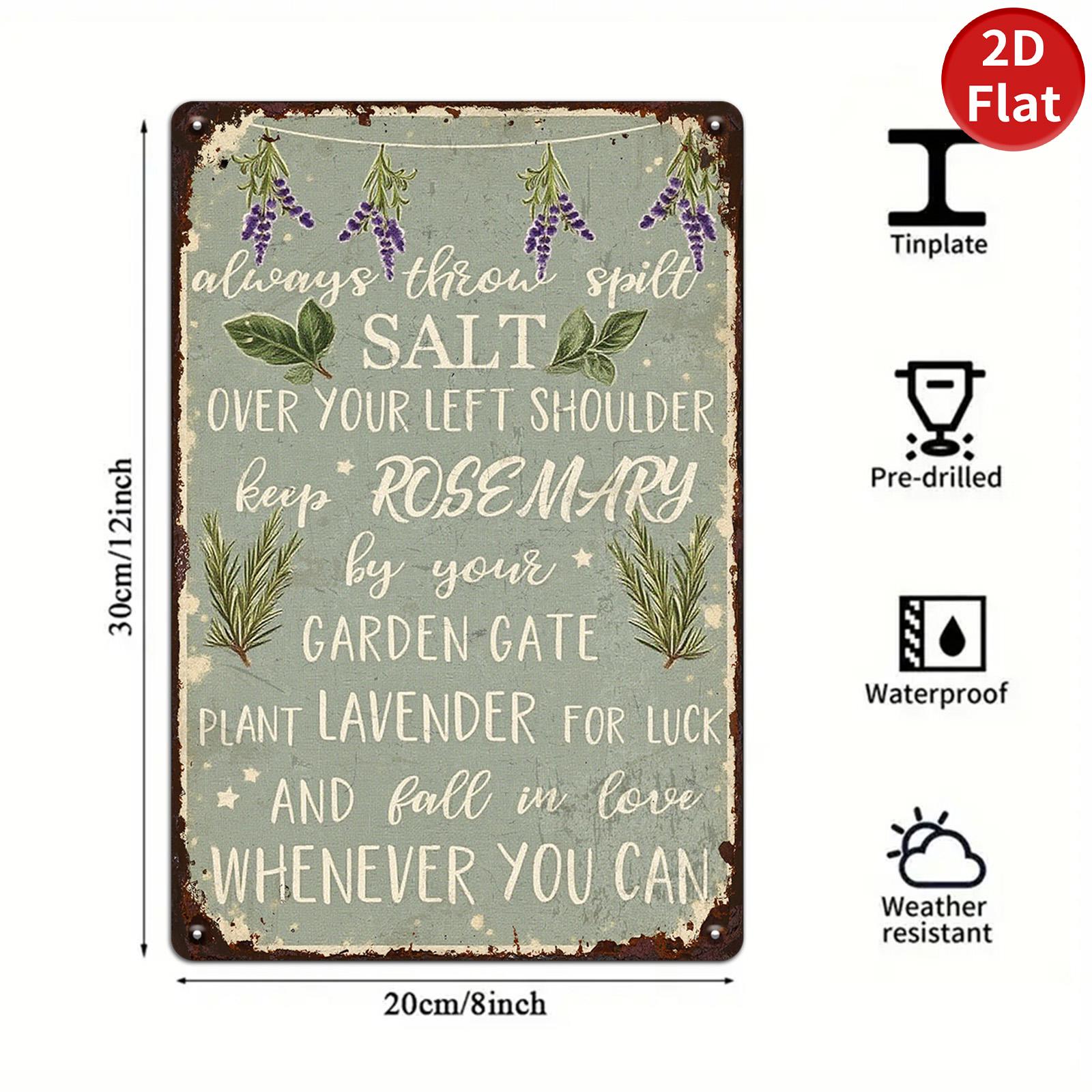 Herbal Witch Kitchen Metal Sign: Cottagecore Wicca Home Decor