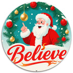 Panneau métallique vintage Père Noël | Décoration de Noël rustique