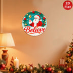 Panneau métallique vintage Père Noël | Décoration de Noël rustique