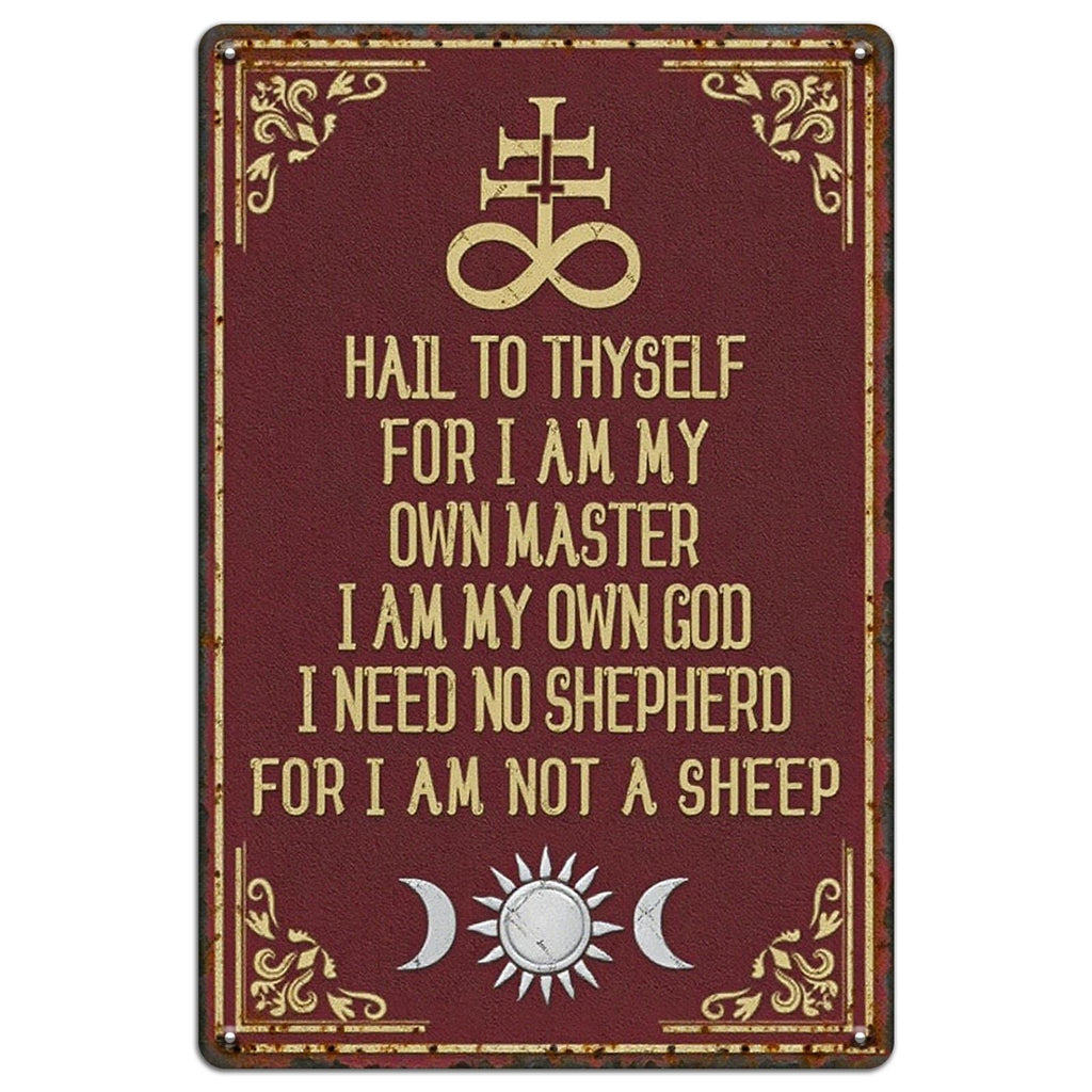 Occult Metal Sign: Gothic Home Altar Decor, Pagan Witch Symbol