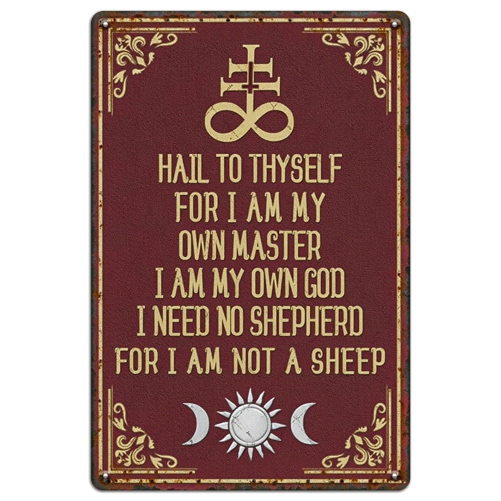 Occult Metal Sign: Gothic Home Altar Decor, Pagan Witch Symbol