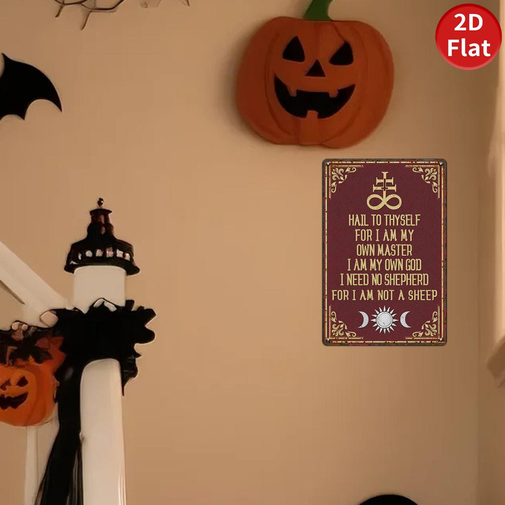 Occult Metal Sign: Gothic Home Altar Decor, Pagan Witch Symbol